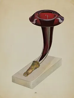 Elegance Prints: Ruby Vase, c. 1936. Creator: Edward White