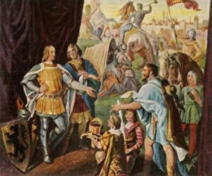 Julius Gallery: Rudolf of Habsburg receives the news of his election as king of Germany, 1273, (1936)