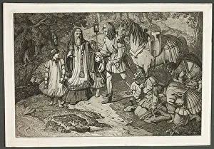 Bowing Prints: Rudolph of Habsburg and the Priest, 1809. Creator: Karl Russ
