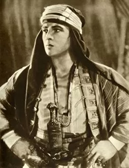 Sex Symbol Gallery: Rudolph Valentino in The Sheik, 1921, (1935). Creator: Unknown