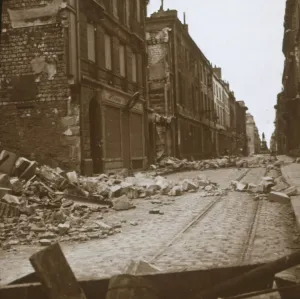 Tram Line Prints: Rue Ceres, Reims, northern France, c1914-c1918