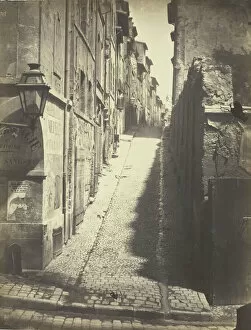 Street Lighting Gallery: Rue des Grands Carmes, Vue prise de la Rue Ste. Marthe, 1862. Creator: Albert Terris