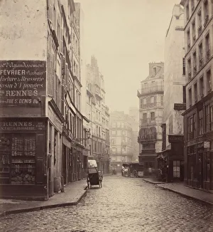 Marville Charles Prints: Rue des Lombards, from the rue des Lavandieres Sainte-Opportune, 1864