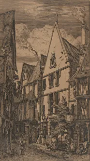 Rue des Toiles, Bourges, 1853. Creator: Charles Meryon