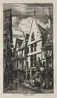 Charles Meryon French Prints: Rue des Toiles, Bourges, 1853. Creator: Charles Meryon (French, 1821-1868)