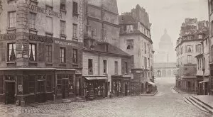 Cobblestone Gallery: Rue du Haut-Pave (Pantheon in Distance), 1865-69. Creator: Charles Marville