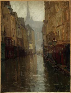 5th Arrondissement Prints: Rue du Haut-Pavé towards the Quai de Montebello (floods of 1910)