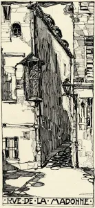 Backstreets Prints: Rue de la Madonne, 1915. Artist: Jessie Marion King
