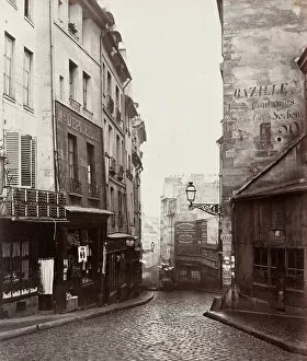 Charles Marville Gallery: Rue de la Montagne-Sainte-Geneviève near the Intersection of Rue LaPlace... 1865 / 69