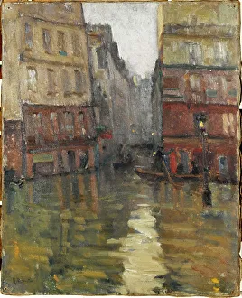 5th Arrondissement Prints: Rue Maitre-Albert (1910 floods), 1910. Creator: Germain Eugene Bonneton