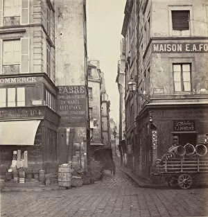 Cobblestone Gallery: Rue Mondetour, de la rue Rambuteau, 1860s-70s. Creator: Charles Marville