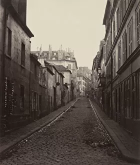 Cobblestone Gallery: Rue Neuve-Coquenard (from the Rue Lamartine), 1870s. Creator: Charles Marville