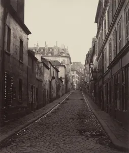 Drain Prints: Rue Neuve-Coquenard (from the Rue Lamartine), 1870s. Creator: Charles Marville