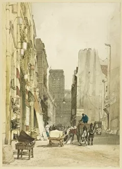 Hand Cart Gallery: Rue Notre Dame, Paris, 1839. Creator: Thomas Shotter Boys