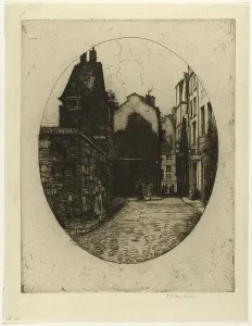 Dy Cameron Prints: Rue Saint Julien le Pauvre, plate six from the Paris Set