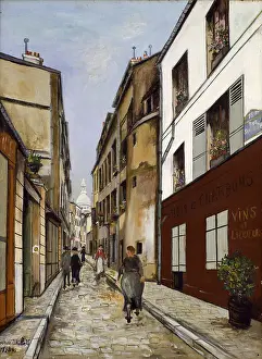Utrillo Prints: Rue Saint-Rustique a Montmartre, 1926. Creator: Maurice Utrillo