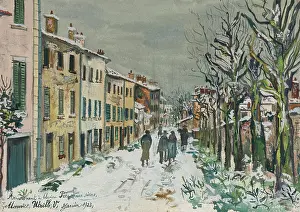 Noon Prints: Rue sous la neige, 1923. Creator: Utrillo, Maurice (1883-1955)