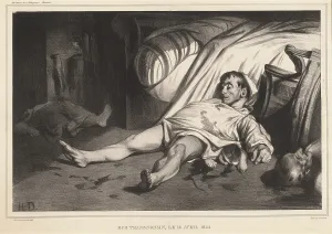 Lying Prints: Rue Transnonain, le 15 avril 1834, (1834). Creator: Honore Daumier