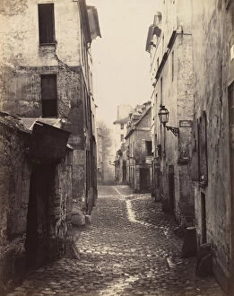 Cobblestone Gallery: Rue Traversine (from the Rue d Arras), ca. 1868. Creator: Charles Marville