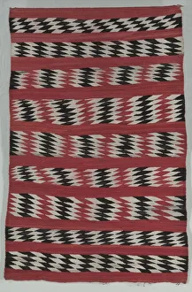 Transitional Period Prints: Rug Banded with diamond stripes, c. 1890-1900. Creator: Unknown