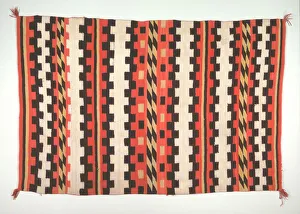 Post Contact Prints: Rug (banded pound blanket style), c. 1895-1910. Creator: Unknown