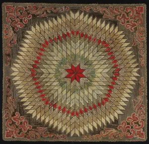 Jute Prints: Rug, United States, 19th century. Creator: Unknown