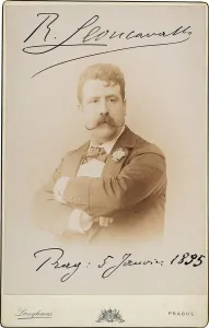 Prague Collection: Ruggiero Leoncavallo (1858-1919), 1895. Creator: Photo studio Jan F. Langhans, Prague