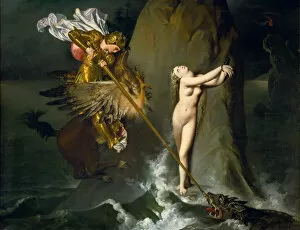 Ruggiero Rescuing Angelica. Artist: Ingres, Jean Auguste Dominique (1780-1867)