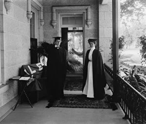 Veranda Gallery: Ruggles, Gen. son & daughter?, at Soldiers Home, between 1890 and 1910. Creator: Unknown