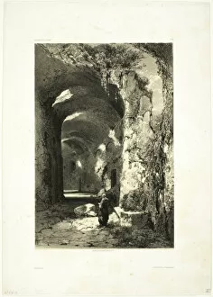 Cave Collection: Ruin of an Amphitheatre at Pouzzoles (Kingdom of Naples), plate 9 from Oeuvres de A