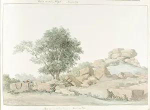 Ducros Abraham Louis Rodolphe Prints: Ruin of Temple of Olympian Zeus in old Agrigento, 1778. Creator: Louis Ducros