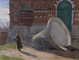 Bells Prints: The Ruination of church bells, 1924. Artist: Stolitsa, Evgeni Ivanovich (1870-1929)