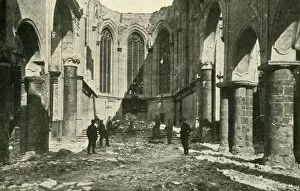 Underwood Underwood Gallery: Ruined church at Vise in Belgium, 1914-1918, (c1920). Creator: Underwood & Underwood