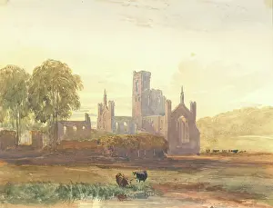 Cox David Prints: Ruins of an Abbey - Evening, c1820s-1840s. Creator: David Cox the Elder