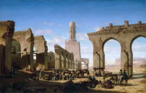 Oriental Landscape Prints: Ruins of the Al-Hakim Mosque in Cairo. Artist: Marilhat, Prosper (1811-1847)