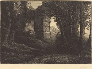 Aqueduct Collection: Ruins of an Ancient Aqueduct (Ruine d un ancien aqueduc). Creator: Alphonse Legros