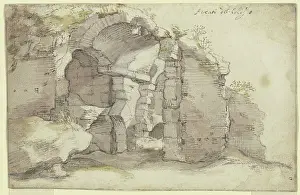 Abandoned Prints: Ruins of an ancient barrel-vaulted building, c1620-1657. Creator: Bartholomeus Breenbergh