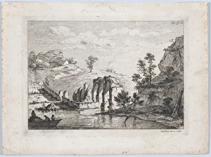 Boisseux Jean Jacques De Prints: Ruins of an Aqueduct, 1763. Creator: Jean-Jacques de Boissieu