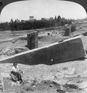 Heliopolis Gallery: The ruins of Baalbek (Balabakk), Syria, 1900.Artist: Underwood & Underwood