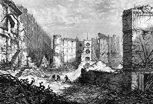 Aftermath Prints: Ruins of the Belgrave Pantechnicon, 1874. Creator: Unknown