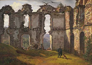 Masonry Prints: The Ruins of Brahehus near Jönköping, Sweden, 1832. Creator: Frederik Hansen Sodring