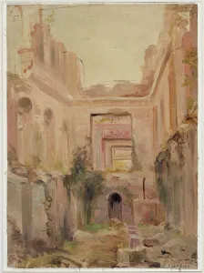 Chateau De St Cloud Prints: Ruins of the Château de Saint-Cloud: the vestibule