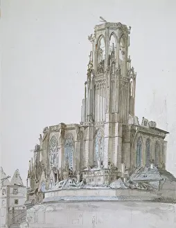 Neo Classical Prints: The Ruins of the Church of Our Lady in Mainz after the Siege of 1793