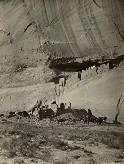 Albumen Print From Wet Collodion Negative Collection: Ruins of Cliff Dwellings, Canon de Chelly, Arizona, c. 1879-1881. Creator: John K