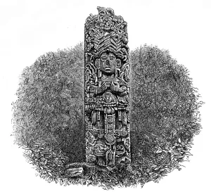Mesoamerica Prints: The Ruins of Copan, Central America: monolith, 1864. Creator: Unknown