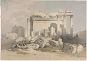 1796 1864 Gallery: Ruins of the Eastern Portico of the Temple of Baalbec, 1839. Creator: David Roberts (British)