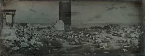 Debris Gallery: Ruins and Foreground, Acropolis, Athens, 1842. Creator: Joseph Philibert Girault De