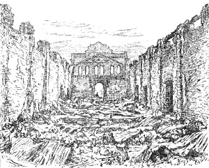 Burned Prints: Ruins of the Globe Theatre, Johannesburg, after the fire, 1890. Creator: Unknown