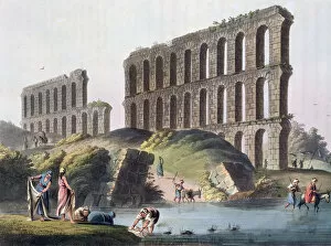 Mayer Gallery: Ruins of the Grand Aqueduct of Ancient Carthage, Tunisia, 1803. Artist: Luigi Mayer