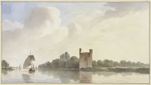 Klinkhamer Hendrik Abraham Prints: Ruins of Huis te Merwede near Dordrecht on the Maas